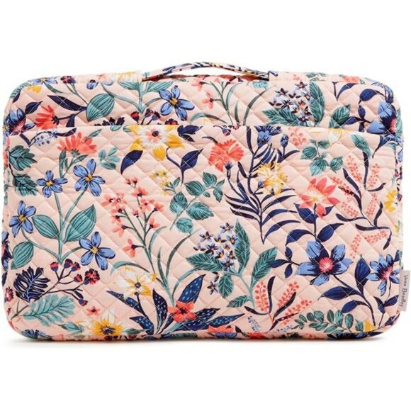 Cotton Laptop Organizer Bag with Pockets Lightweight Travel Work Case Sleeve - Picture 1 of 4